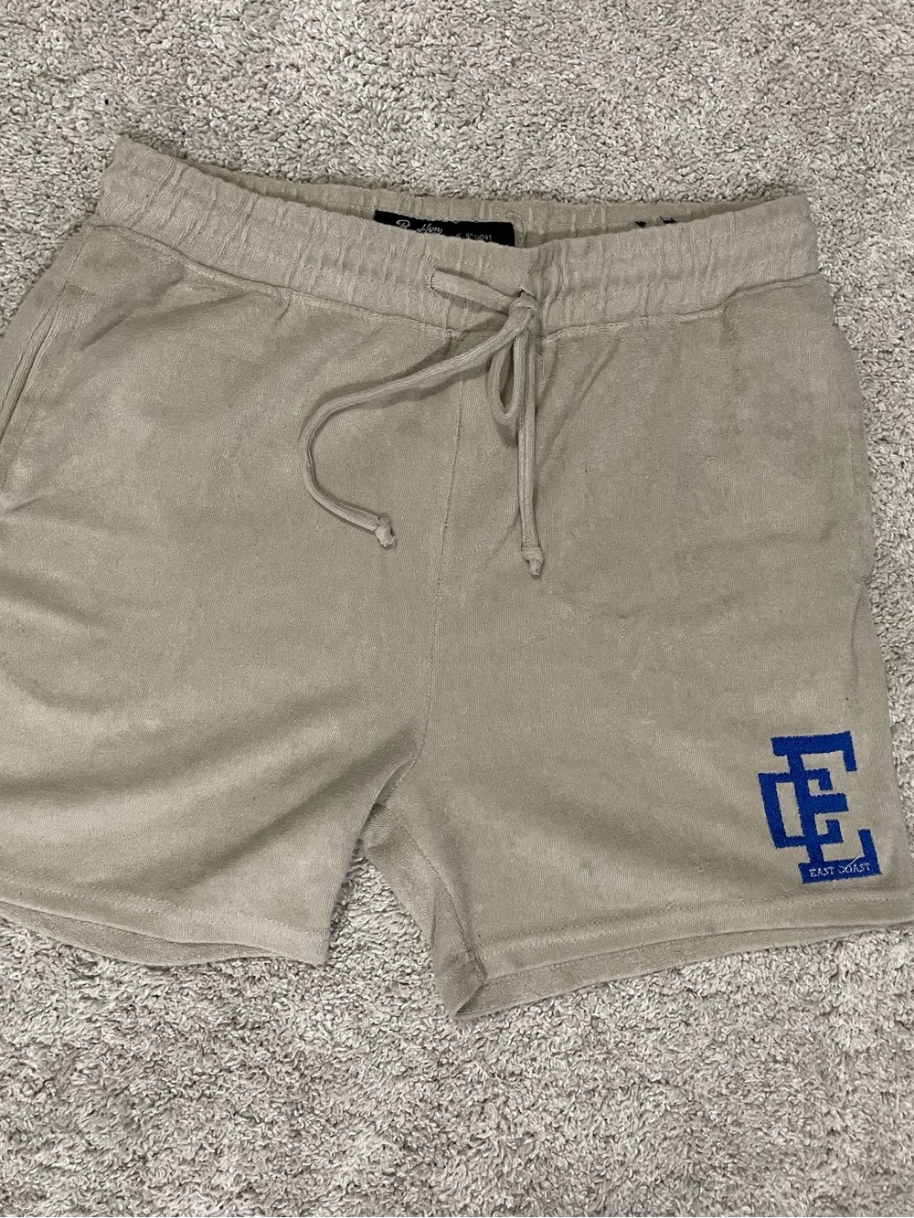 Men's Beige Terry Knit Shorts